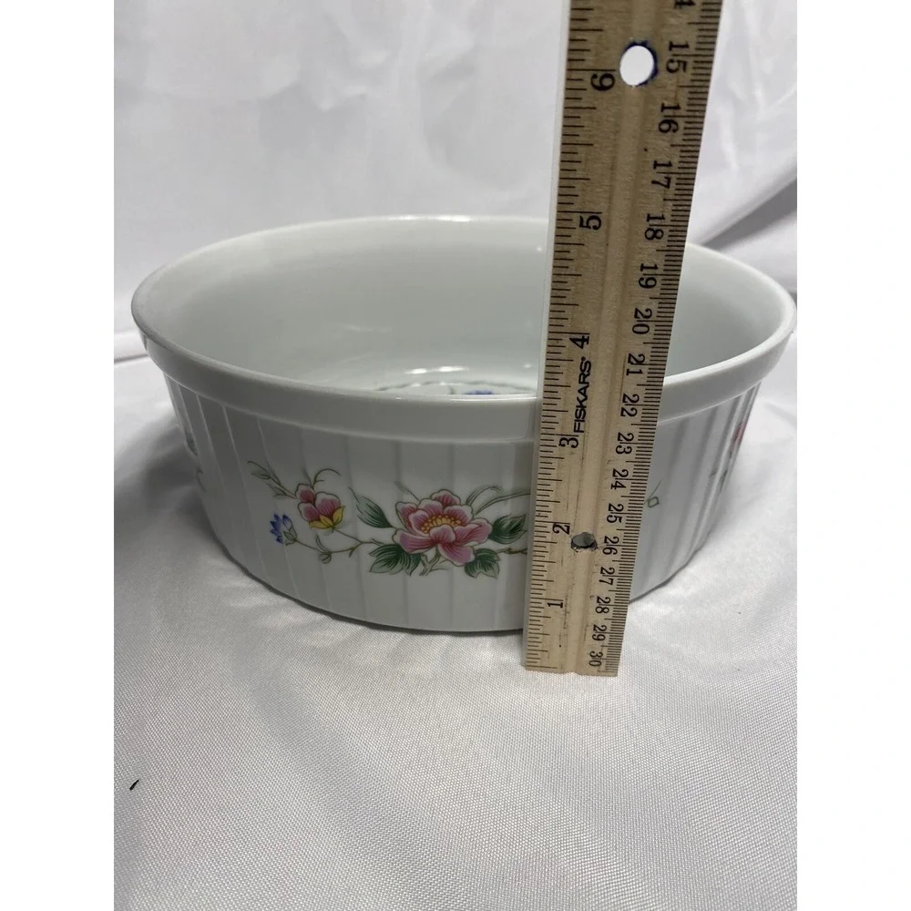 spring night vintage‎ oven to table bake ware bowl casserole dish 7827 floral